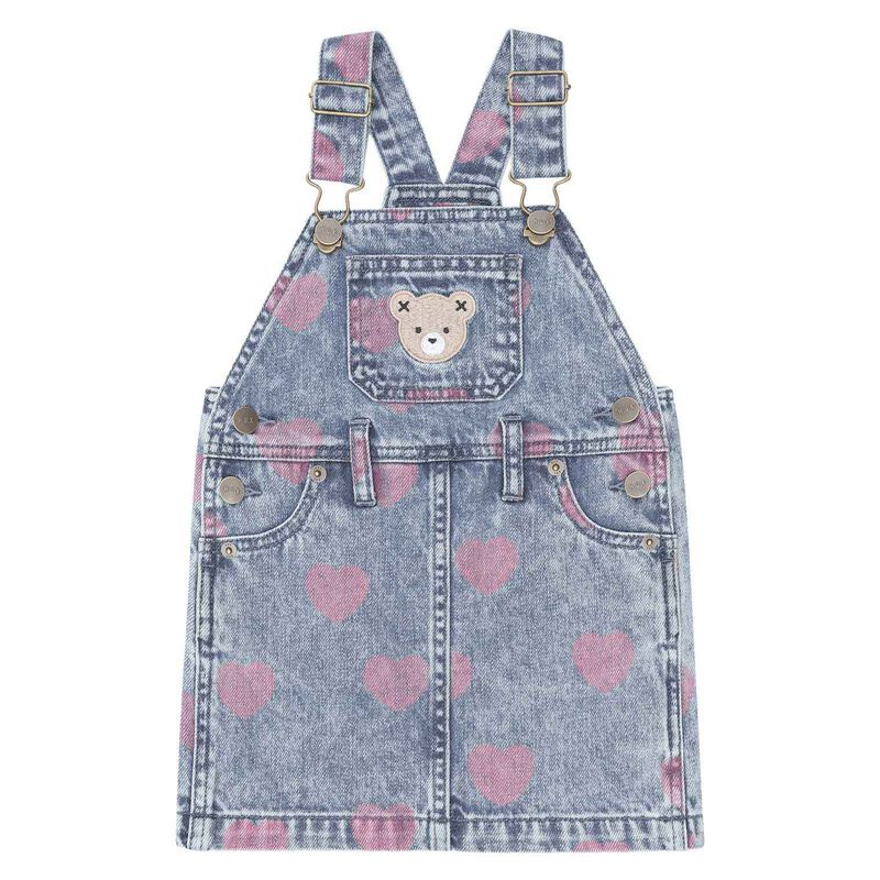 Huxbaby Dreamy Denim Hearts Pinafore 3-5Y image number 0